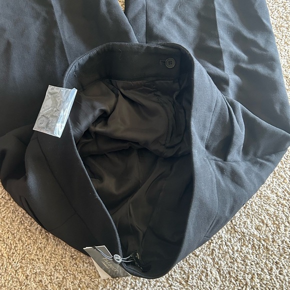 NWT TALBOTS Women's Black Wool Flat Front Lined Signature Cuffed Dress Pant Sz 8 - Picture 6 of 11